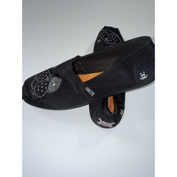 BOBS by Skechers Black Slip On Flats Dog Cat Face Stars Memory Foam Women's 9.5 - Picture 8 of 9